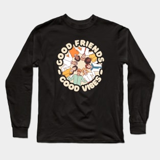 Good Friends Good Vibes Pastel Long Sleeve T-Shirt